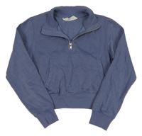Modrošedá crop mikina H&M