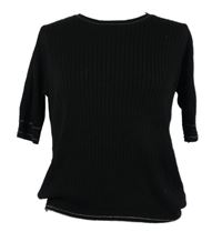 Dámsky ľahký rebrovaný sveter so striebornymi prúžkami M&S