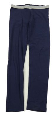 Tmavomodré bavlnené legíny so strieborným pasom Pepperts