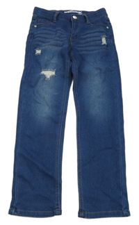 Tmavomodré straight rifle s vyšúchaním Wallflower Girl