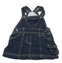 Tmavomodré rifľové šaty s trakami Lupilu