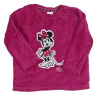 Fuchsiová chlpatá pyžamová mikina s Minnie zn. Disney