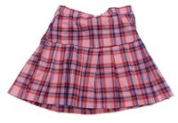 Ružovo-modro-červená kockovaná sukňa H&M