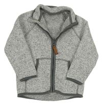Šedá melírovaná pletená propínací mikina H&M