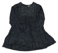 Antracitové šaty s výšivkami Zara