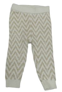 Bílo-béžové vzorované pletené kamaše Lupilu