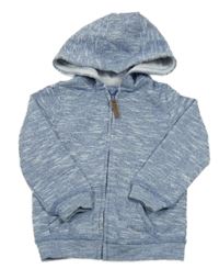 Modrá melírovaná propínací mikina s kapucí F&F