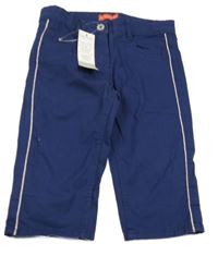 Nové - Tmavomodré plátenné crop nohavice Lily & Dan