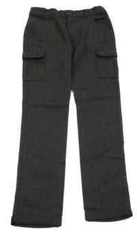 Černo-tmavošedé vzorované chino kalhoty s kapsami Topolino