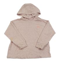 Svetloružová melírovaná úpletová mikina s nápisom a kapucňou M&S