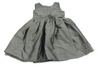 Šedé saténové slavnostní šaty Tu