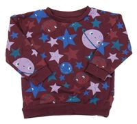 Mahagónovoá mikina s hviezdami a planetami Primark