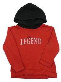 Červeno-čierna mikina s nápisom a kapucňou River Island