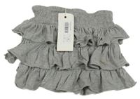 Sivá vrstvená sukňa s volánikmi H&M