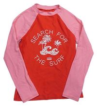 Ružovo-červené UV tričko s palmami M&S