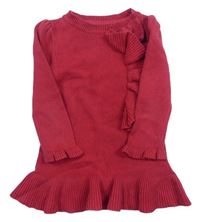 Červené pletené šaty s volánikom GAP