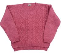 Ružový vzorovaný vlnený sveter Next