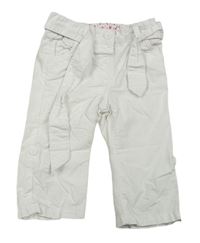 Biele plátenné rolovacieé nohavice s opaskom C&A