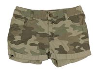 Béžovo-khaki army rifľové kraťasy F&F