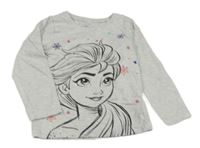 Šedé melírované triko s Elsou Disney