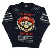 Tmavomodrý sveter s Máriem