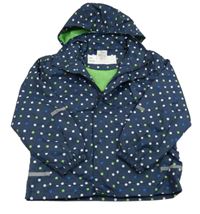 Tmavomodrá šušťáková jarná bunda s bodkami a kapucňou Alive