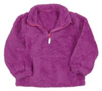 Růžová chlupatá mikina Nutmeg