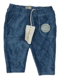 Nové - Modré sametové žebrované tepláky Maybe 