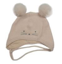 Světlerůžová pletená podšitá čepice s myškou H&M