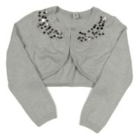 Strieborné svetrové bolerko s pajetkami TU