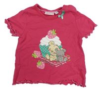 Ružové tričko s muffinem a zvieratkami Liegelind