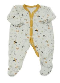 Bielo-okrový overal s lietadly