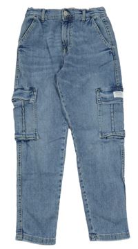 Světlemodré cargo rifle s kapsami Zara 