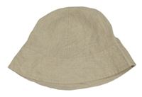 Béžový lněný klobouk H&M vel. 122-128