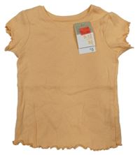 Nové - Oranžové žebrované tričko s kroucenými lemy Primark