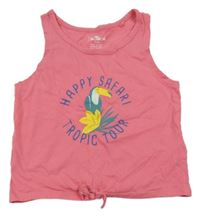 Ružový crop top s tukanom Kuniboo