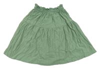 Zelená vzorovaná mušelínová sukňa H&M