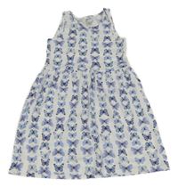 Biele bavlnené šaty s motýly H&M