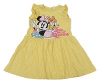 Žlté bavlnené šaty s Minnie a Daisy H&M
