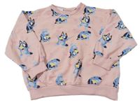 Svetloružová oversize mikina s Bluey Zara