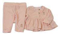2set - Broskvová zamatová peplum mikina + nohavice River Island