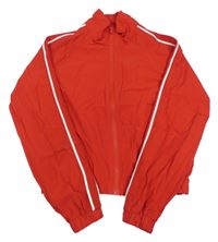 Červená šusťáková podšitá crop bunda s proužky Primark