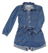 Modrý riflový kraťasový overal s páskem Denim Co. 