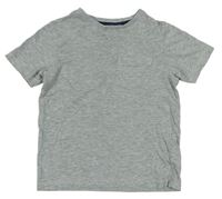 Sivé melírované tričko s vreckom Tu