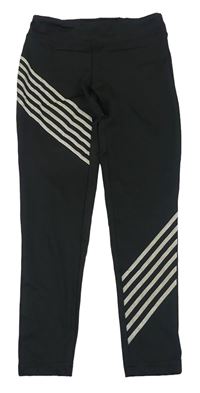 Čierne športové legíny s pruhmi PRIMARK