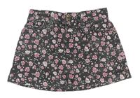 Tmavosivá rifľová sukňa s růžemi Denim Co.