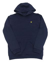 Tmavomodrá mikina s nášivkou a kapucňou Lyle&Scott