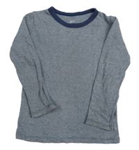 Tmavomodro-biele melírované tričko H&M
