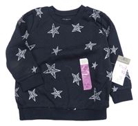 Nové - tmavomodrá mikina s hviezdičkami zn. PRIMARK