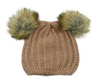 Pudrovo-sivá melírovaná čapica s bambulemi PRIMARK